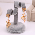 26247 Wholesale unique girl's jewelry special shaped earrings 18k gold plated drop earrings